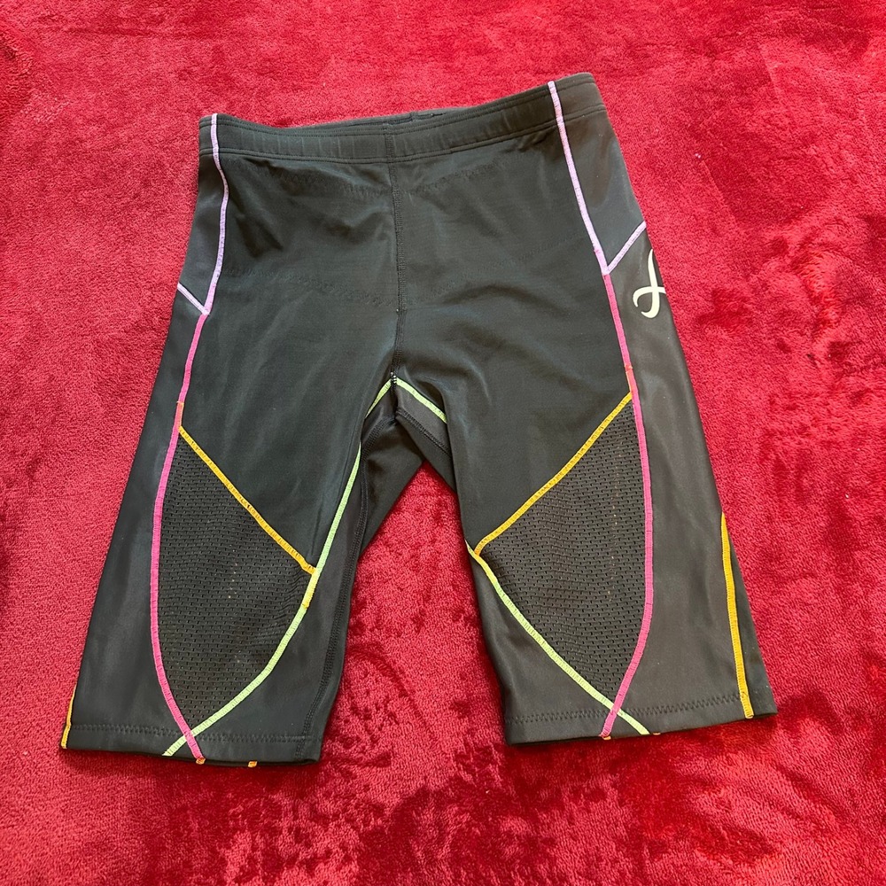 CW-X Stabilyx Compression Shorts Womens M Black Multi Color Support Web 127805
